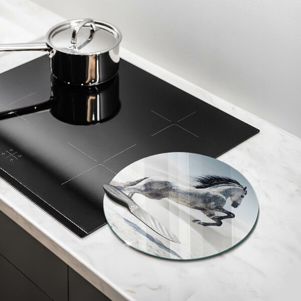 Deska kuchenna szklana Biały koń rumak