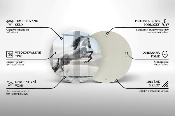 Deska kuchenna szklana Biały koń rumak