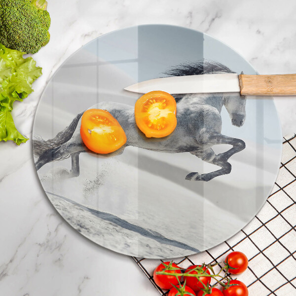 Deska kuchenna szklana Biały koń rumak