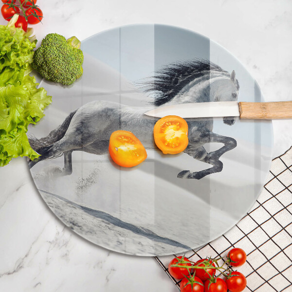 Deska kuchenna szklana Biały koń rumak