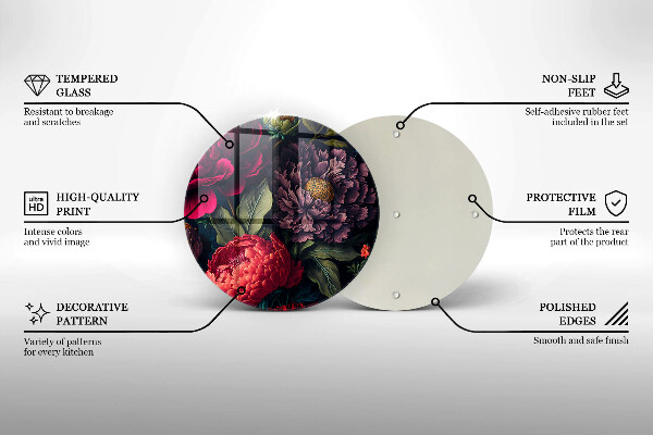 Deska kuchenna szklana Piękne kwiaty