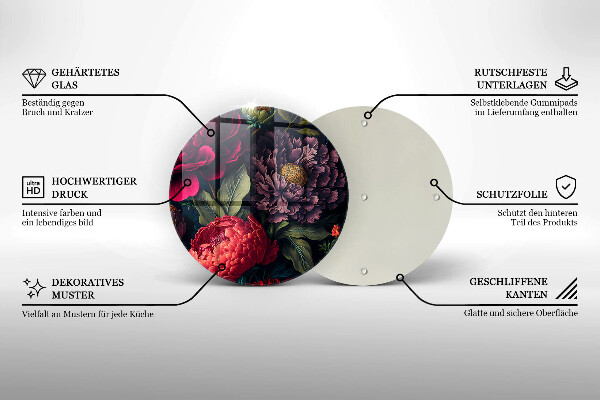 Deska kuchenna szklana Piękne kwiaty