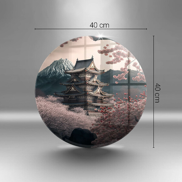 Deska kuchenna szklana Pejzaż japoński budynek