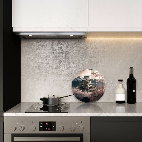 Deska kuchenna szklana Pejzaż japoński budynek