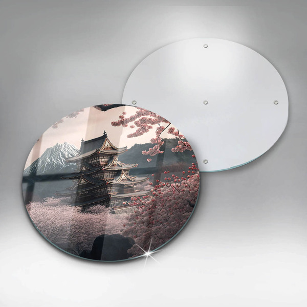 Deska kuchenna szklana Pejzaż japoński budynek