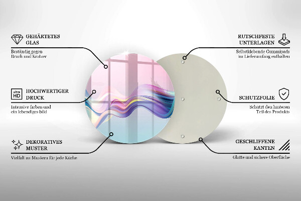 Szklana deska kuchenna Pastelowa abstrakcja