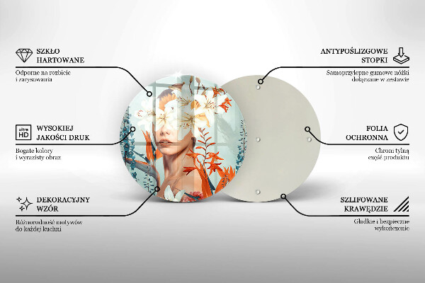 Deska kuchenna szklana Kobieta w kwiatach