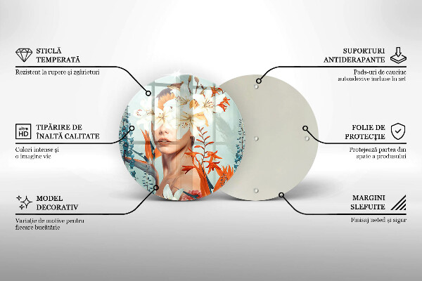 Deska kuchenna szklana Kobieta w kwiatach