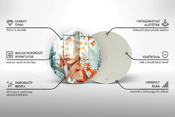 Deska kuchenna szklana Kobieta w kwiatach