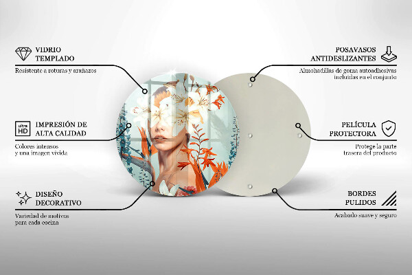 Deska kuchenna szklana Kobieta w kwiatach