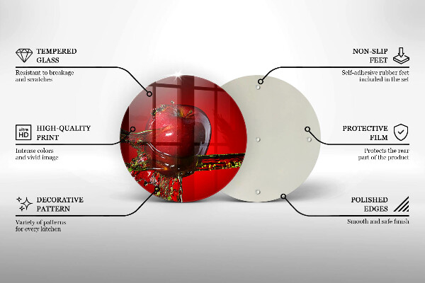 Deska kuchenna szklana Owoc jabłko w wodzie