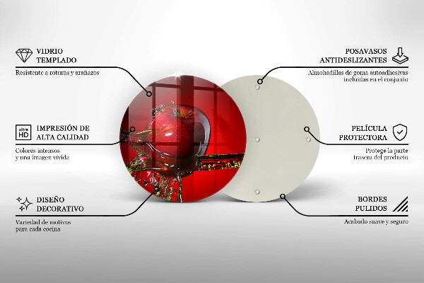Deska kuchenna szklana Owoc jabłko w wodzie