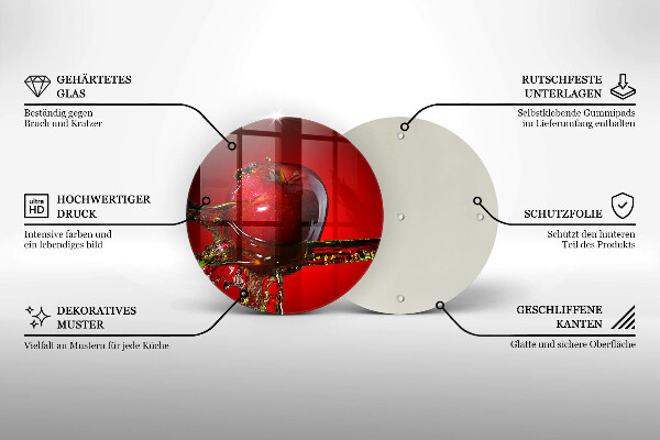 Deska kuchenna szklana Owoc jabłko w wodzie