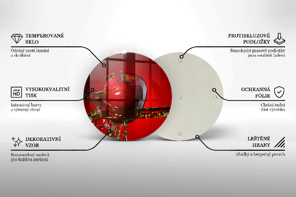 Deska kuchenna szklana Owoc jabłko w wodzie