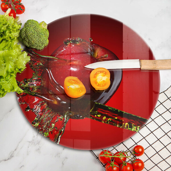 Deska kuchenna szklana Owoc jabłko w wodzie