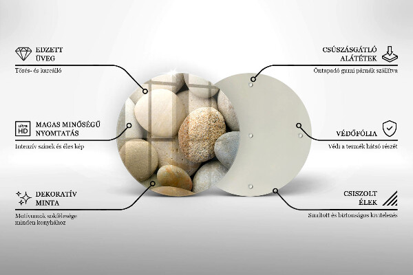 Deska kuchenna szklana Wzór owalne kamienie