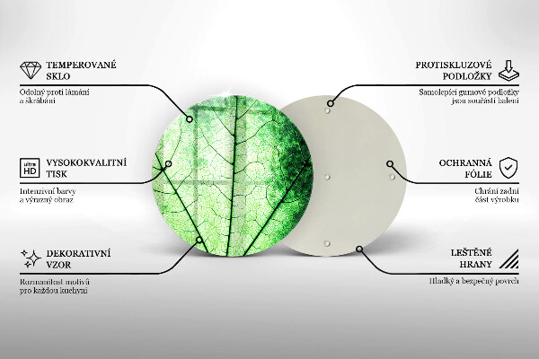 Deska kuchenna szklana Liść ozdobny żyłki