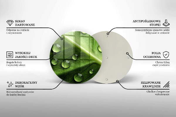 Deska kuchenna szklana Natura rosa i liść