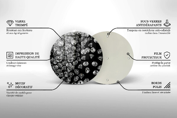 Deska kuchenna szklana Brylanty diamenty