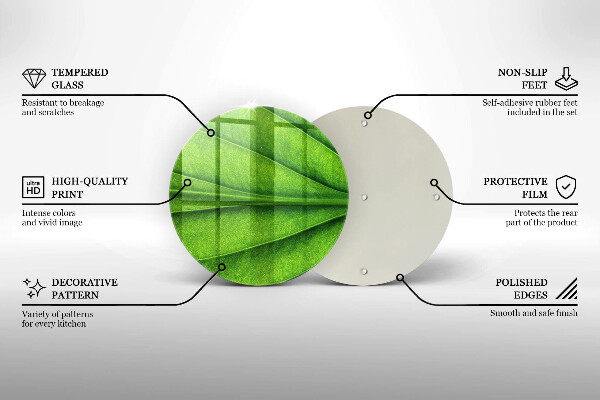 Deska kuchenna szklana Liść żyłki natura