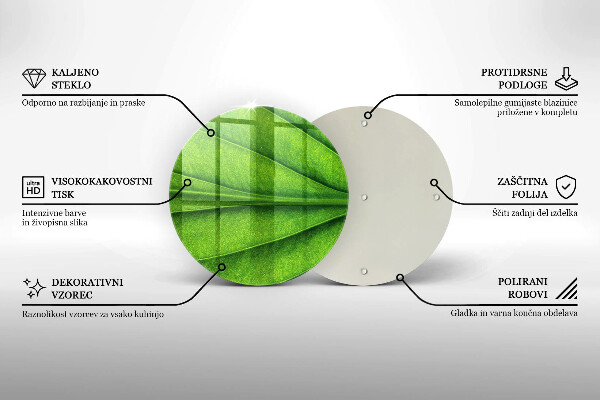 Deska kuchenna szklana Liść żyłki natura