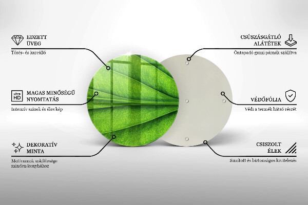 Deska kuchenna szklana Liść żyłki natura