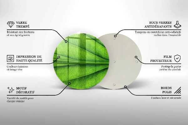 Deska kuchenna szklana Liść żyłki natura