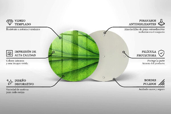 Deska kuchenna szklana Liść żyłki natura