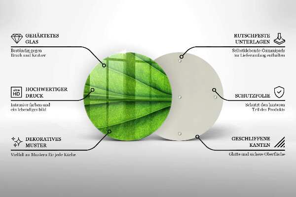 Deska kuchenna szklana Liść żyłki natura