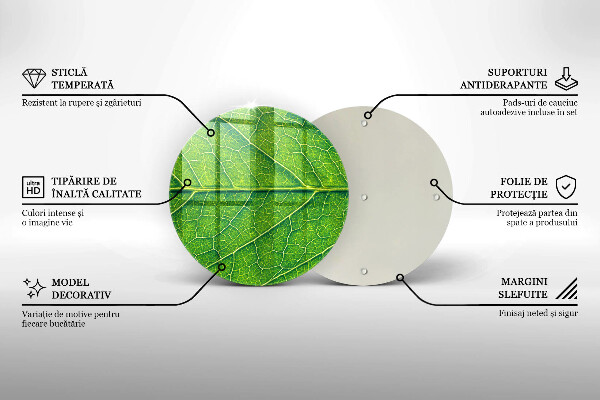 Deska kuchenna szklana Żyłki liść natura