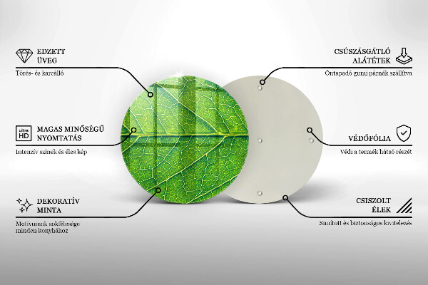 Deska kuchenna szklana Żyłki liść natura