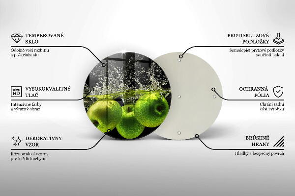 Deska kuchenna szklana Zielone jabłka i woda