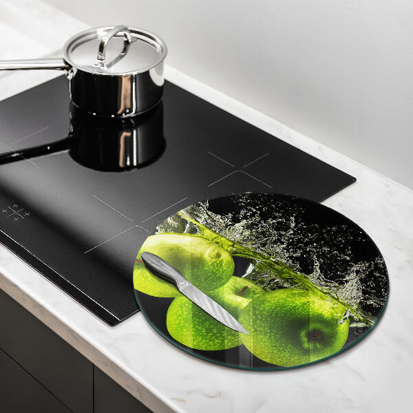 Deska kuchenna szklana Zielone jabłka i woda