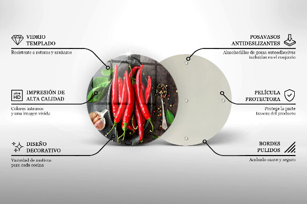 Deska kuchenna szklana Czerwone papryczki chili