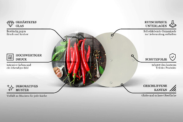 Deska kuchenna szklana Czerwone papryczki chili