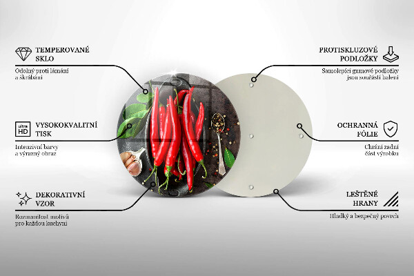Deska kuchenna szklana Czerwone papryczki chili