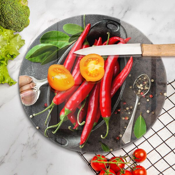 Deska kuchenna szklana Czerwone papryczki chili
