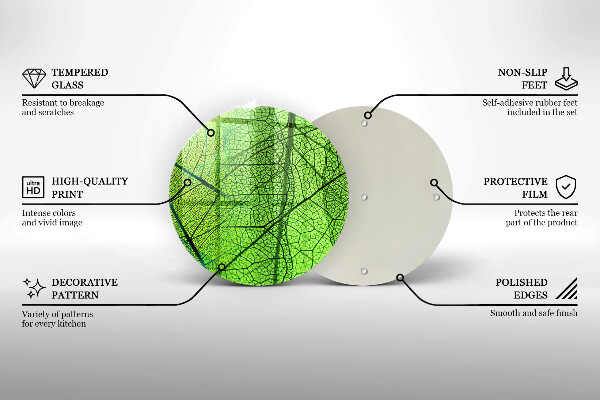 Deska kuchenna szklana Żyłki liści natura