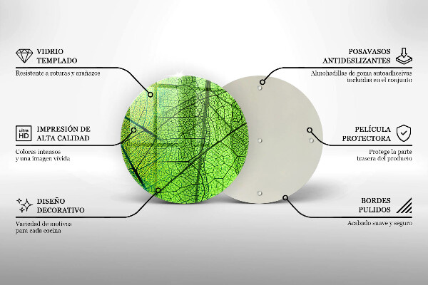 Deska kuchenna szklana Żyłki liści natura