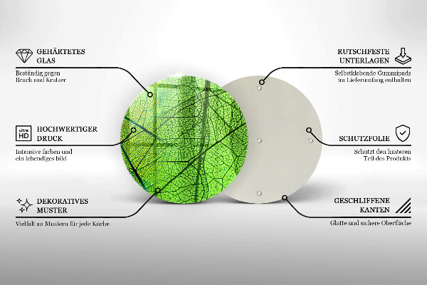 Deska kuchenna szklana Żyłki liści natura