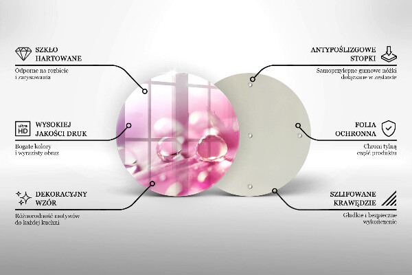 Deska kuchenna szklana Rosa płatki kwiatów