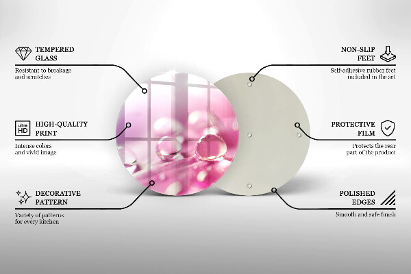Deska kuchenna szklana Rosa płatki kwiatów
