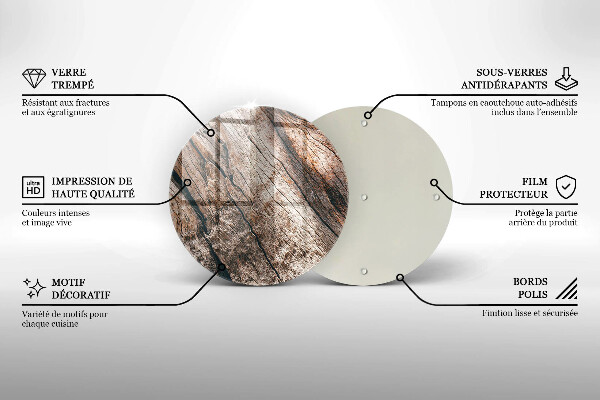 Deska kuchenna szklana Struktura drewna