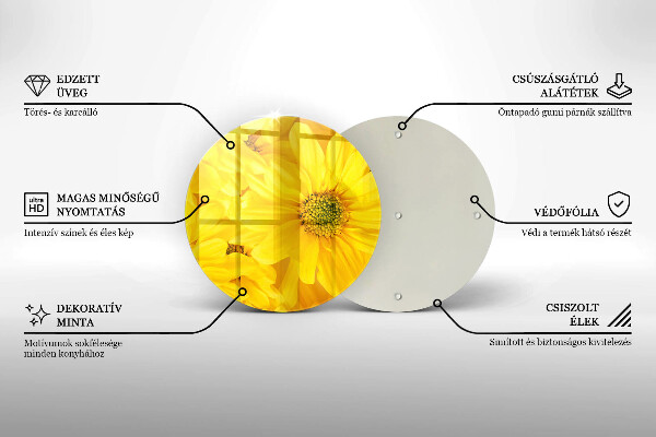 Deska kuchenna szklana Kwiaty płatki
