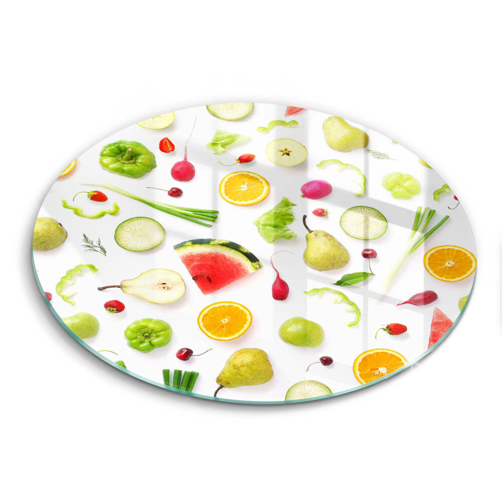 Deska kuchenna szklana Wzór owoce i warzywa