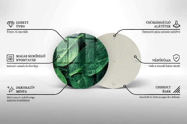Deska kuchenna szklana Liście bazylii