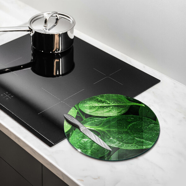 Deska kuchenna szklana Liście bazylii