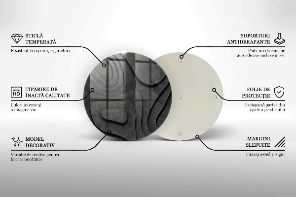 Deska kuchenna szklana Kamienne kształty 3D