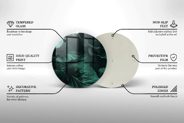 Deska kuchenna szklana Dzikie ciemne liście