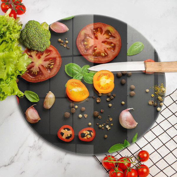 Deska kuchenna szklana Pomidory i przyprawy